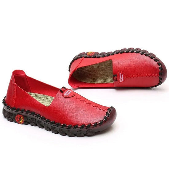 Orthopedic Leather Flats with Non-Slip Soles - Handcrafted + Exclusive Gift