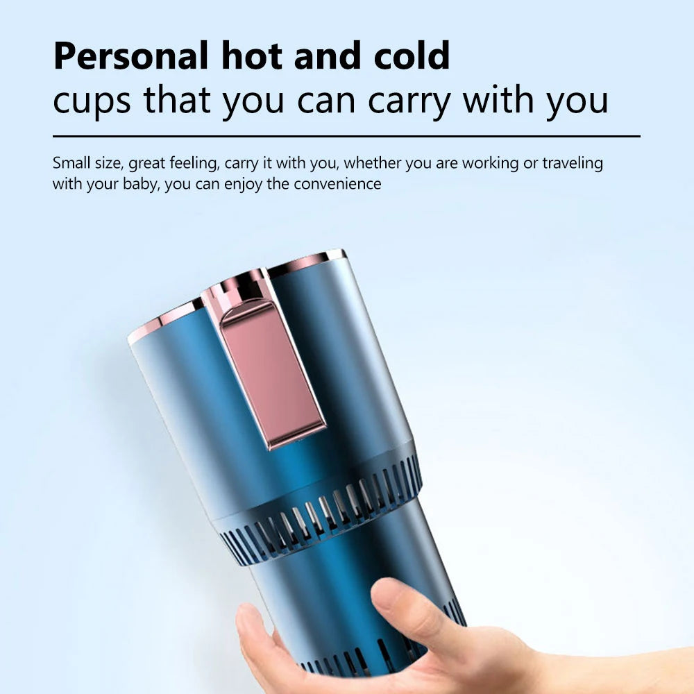 1pc 12V Car Heating Cooling Cup 2 in1 Smart Car Cup Holder Fast Refrigeration Heating Insulation Electric Cup Mini Refrigerator