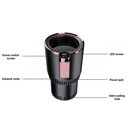 1pc 12V Car Heating Cooling Cup 2 in1 Smart Car Cup Holder Fast Refrigeration Heating Insulation Electric Cup Mini Refrigerator